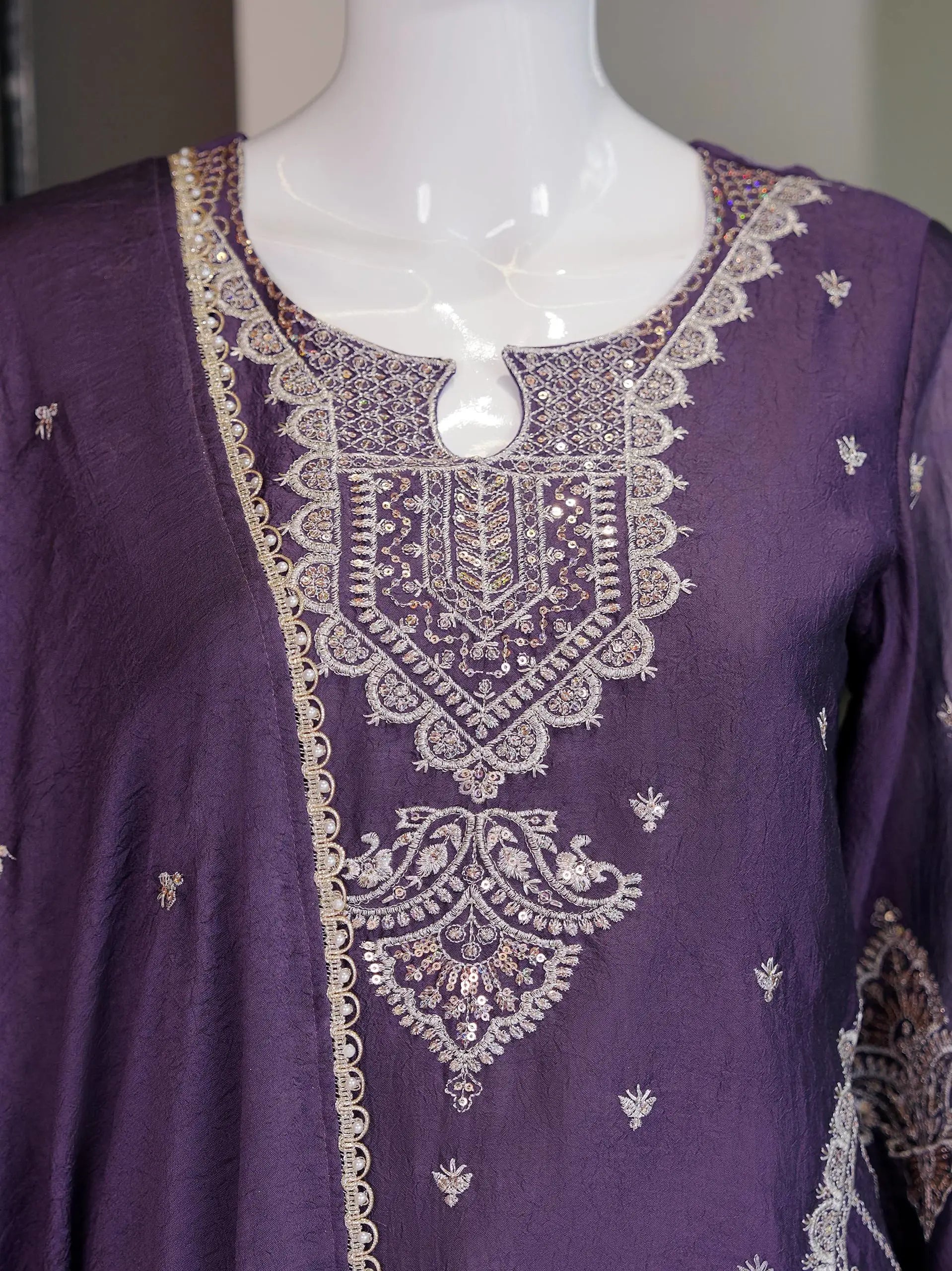 Trendy Rangoli Crush Kurta Palazzo Set For Eid Festival Fashion