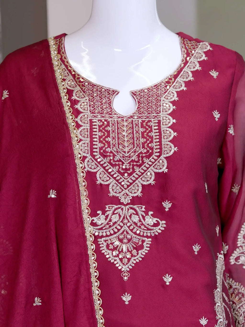Gorgeous Eid Collection Rangoli Crush Red Kurti Palazzo Suit For Women