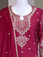 Gorgeous Eid Collection Rangoli Crush Red Kurti Palazzo Suit For Women