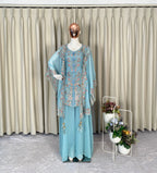 Stylish Faux Georgette Top Plazzo Set with Designer Shrug