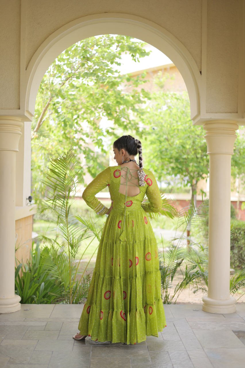 Dandiya Night Designer Long Gown - Premium Traditional Celebration Outfit