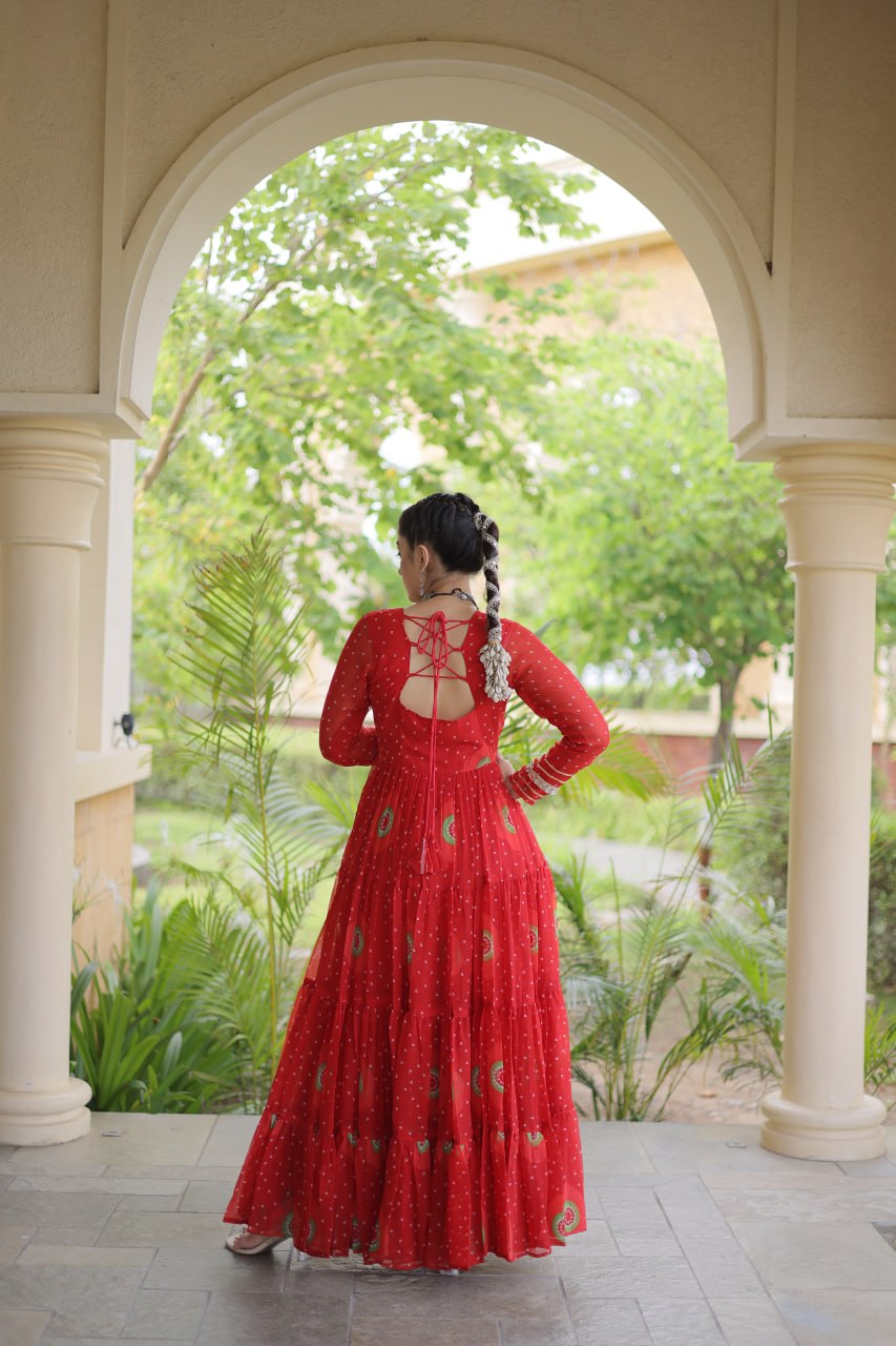 Dandiya Night Designer Long Gown - Premium Traditional Celebration Outfit