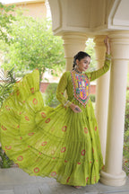 Dandiya Night Designer Long Gown - Premium Traditional Celebration Outfit