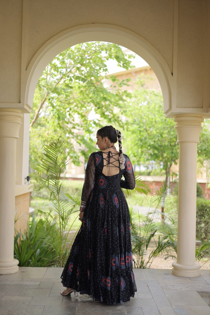 Dandiya Night Designer Long Gown - Premium Traditional Celebration Outfit