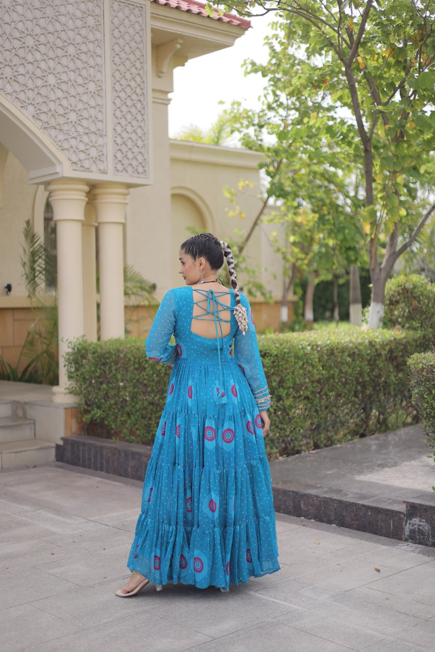 Dandiya Night Designer Long Gown - Premium Traditional Celebration Outfit