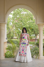 Elegant Cotton Lehenga Choli with Gamthi Embroidered Blouse for Festive Garba