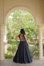 Elegant Cotton Lehenga Choli with Gamthi Embroidered Blouse for Festive Garba