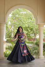 Elegant Cotton Lehenga Choli with Gamthi Embroidered Blouse for Festive Garba