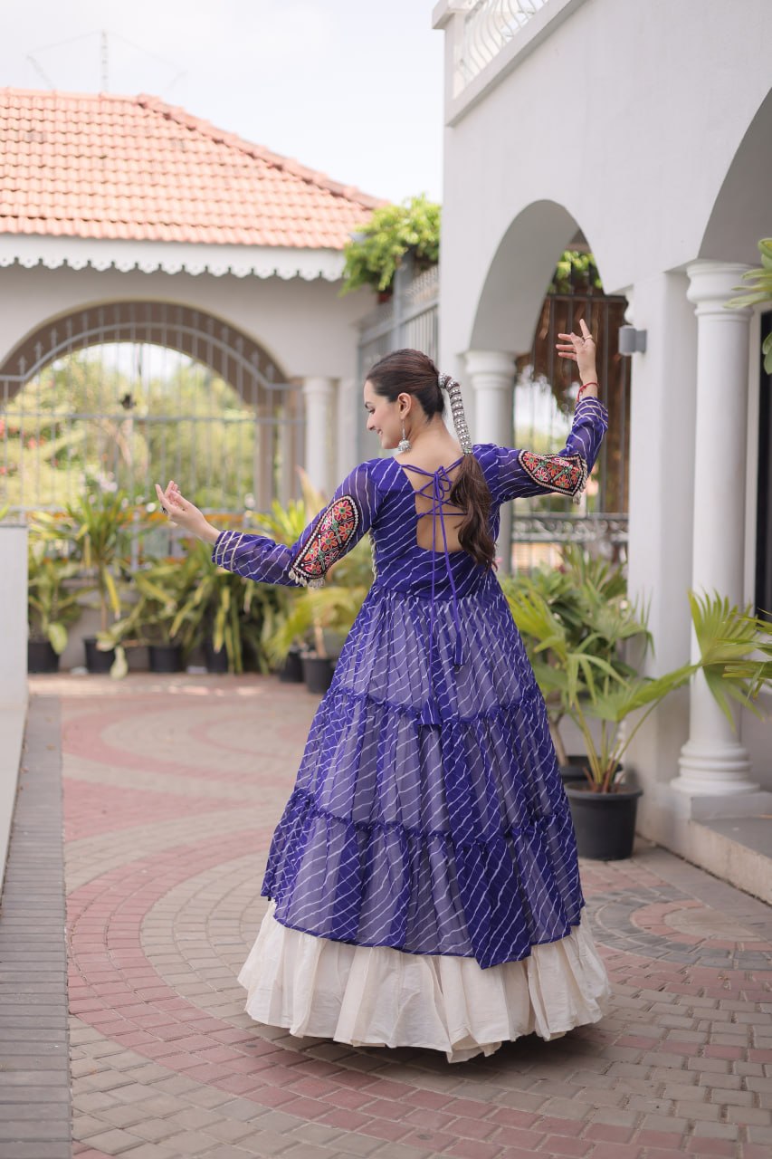 Festive Indian Ethnic Kurti With Lehenga - Elegant Garba Dance Celebration Style