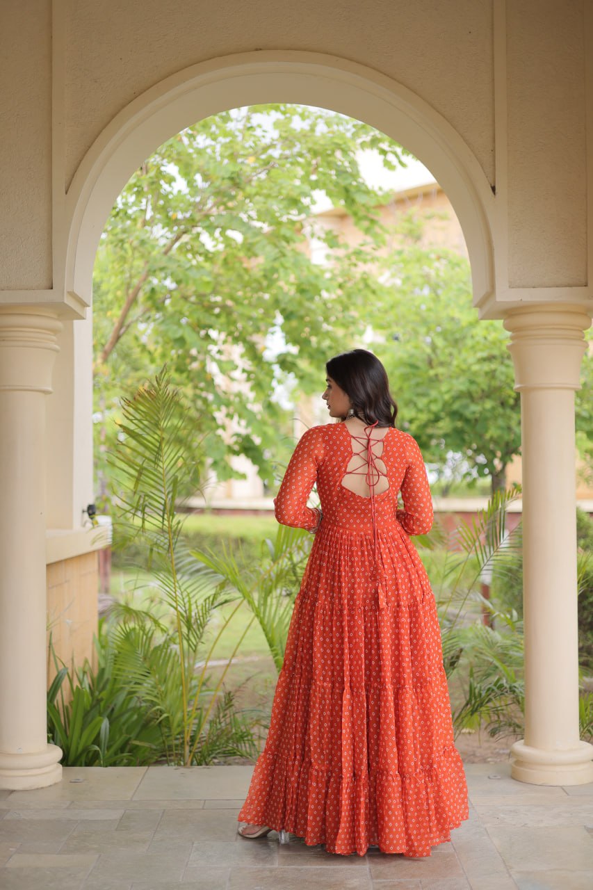Dandiya Night Designer Long Gown - Premium Traditional Celebration Outfit