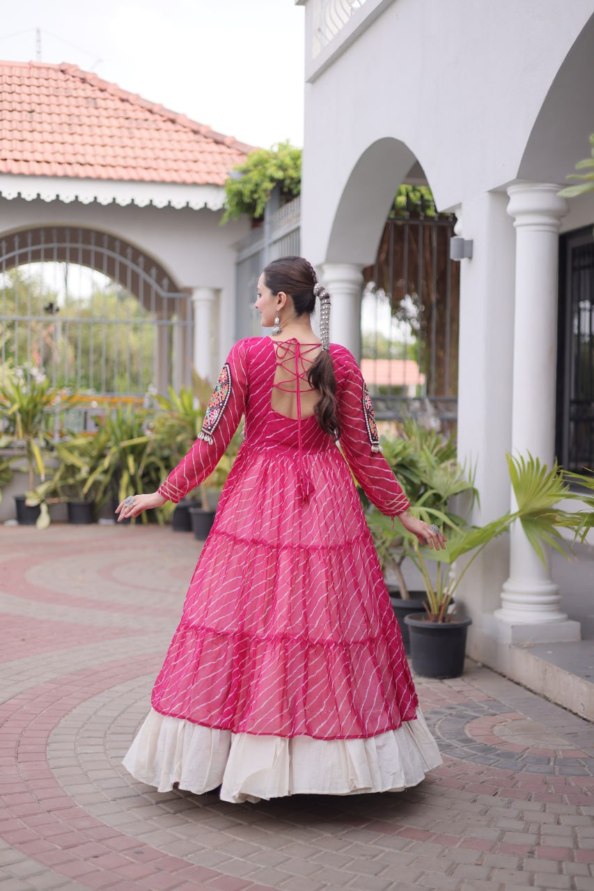 Festive Indian Ethnic Kurti With Lehenga - Elegant Garba Dance Celebration Style