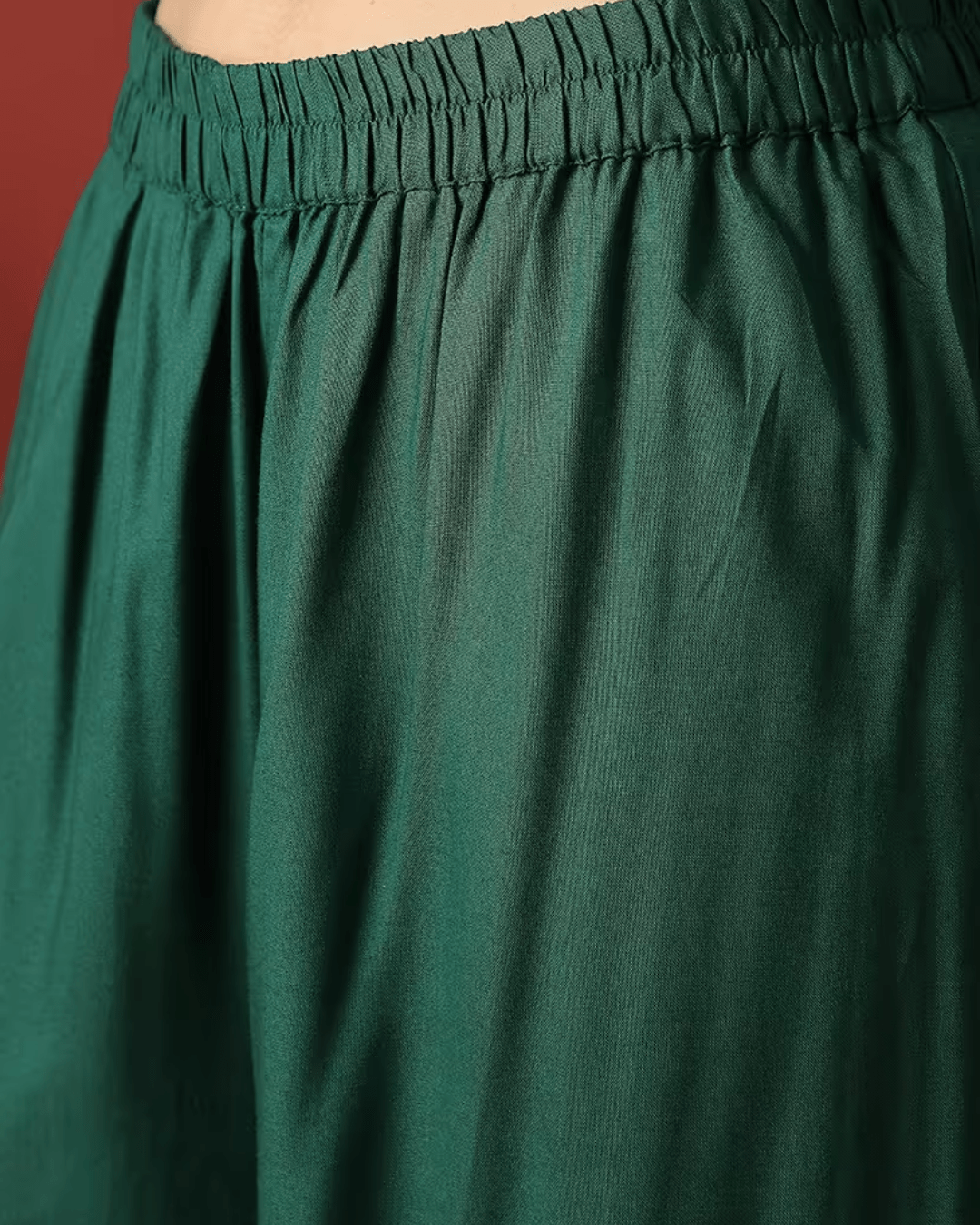 Women Green Strappy shoulder floral Embroidered straight kurta with wide leg pants festive set