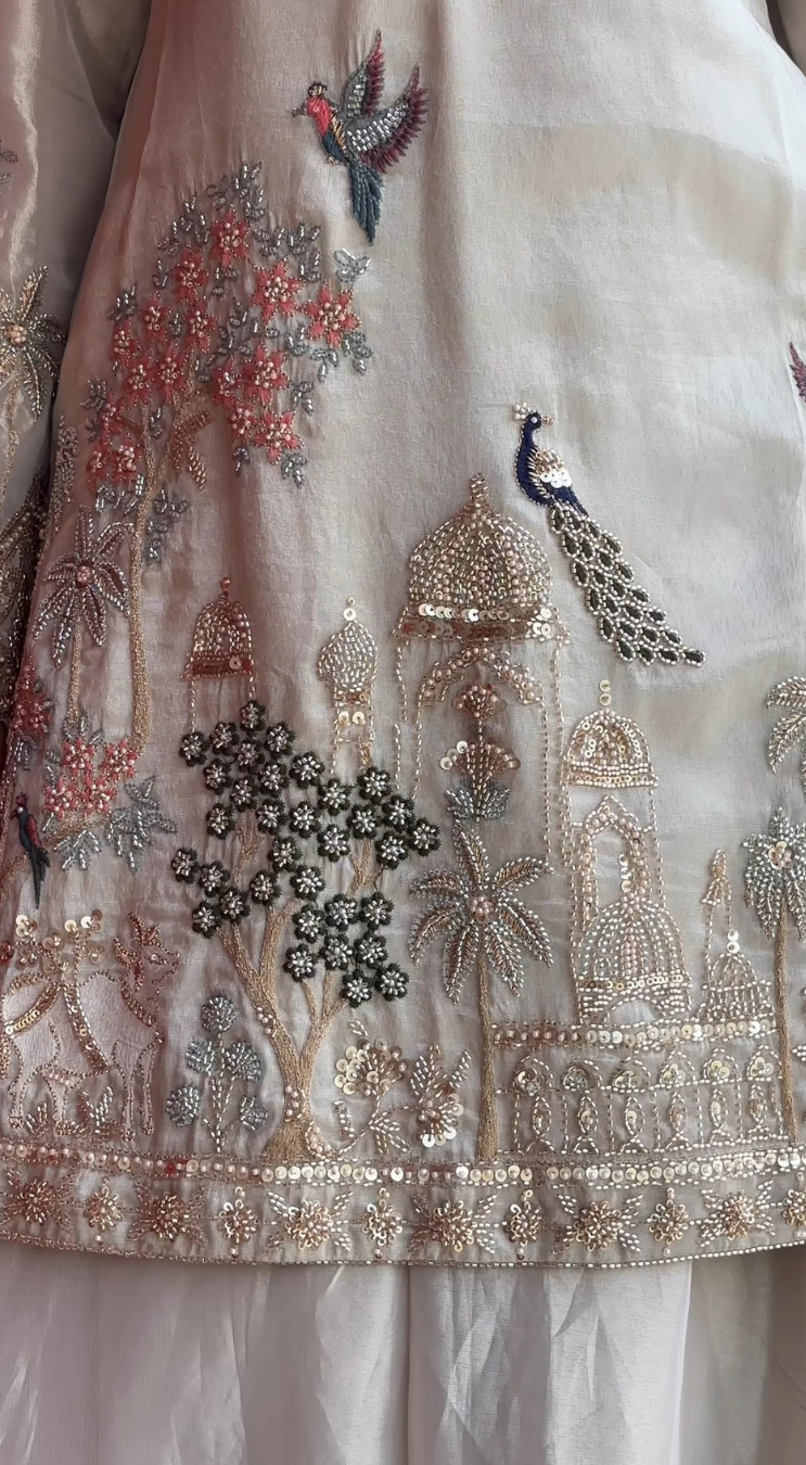 Dreamy Designer Ivory Kurta Sharara Set for Weddings and Celebrations
