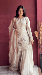 Dreamy Designer Ivory Kurta Palazzo Set for Weddings and Celebrations