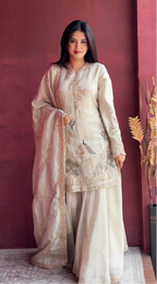 Dreamy Designer Ivory Kurta Sharara Set for Weddings and Celebrations