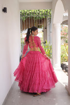 Royal Ethnic Blouse With Lehenga - Designer Garba Night & Festive Occasion Wear