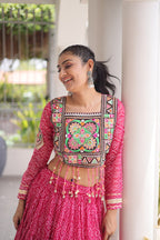 Royal Ethnic Blouse With Lehenga - Designer Garba Night & Festive Occasion Wear