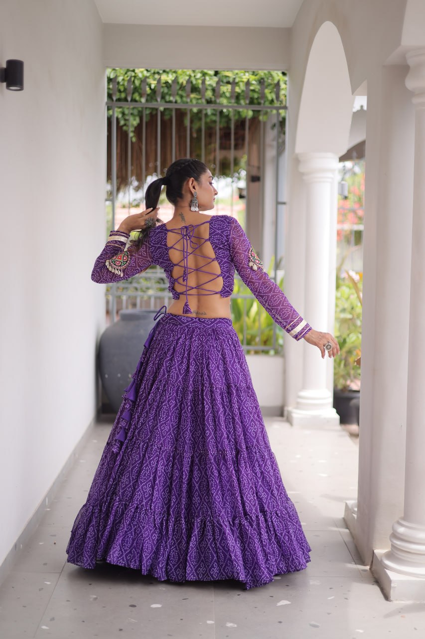 Royal Ethnic Blouse With Lehenga - Designer Garba Night & Festive Occasion Wear