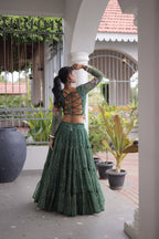 Royal Ethnic Blouse With Lehenga - Designer Garba Night & Festive Occasion Wear