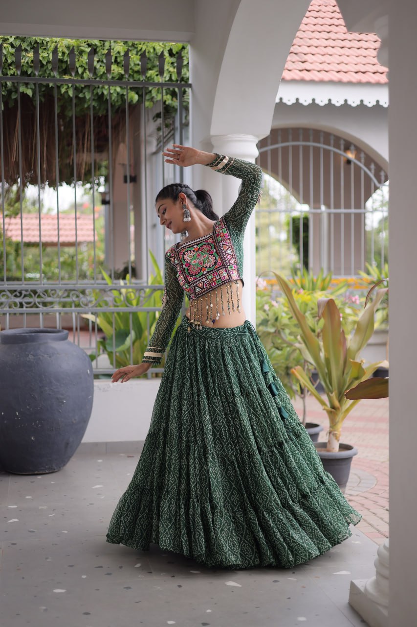 Royal Ethnic Blouse With Lehenga - Designer Garba Night & Festive Occasion Wear