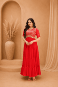 Elegant Full Length Ethnic Gown with Royal Flared Pattern