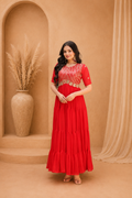 Elegant Full Length Ethnic Gown with Royal Flared Pattern
