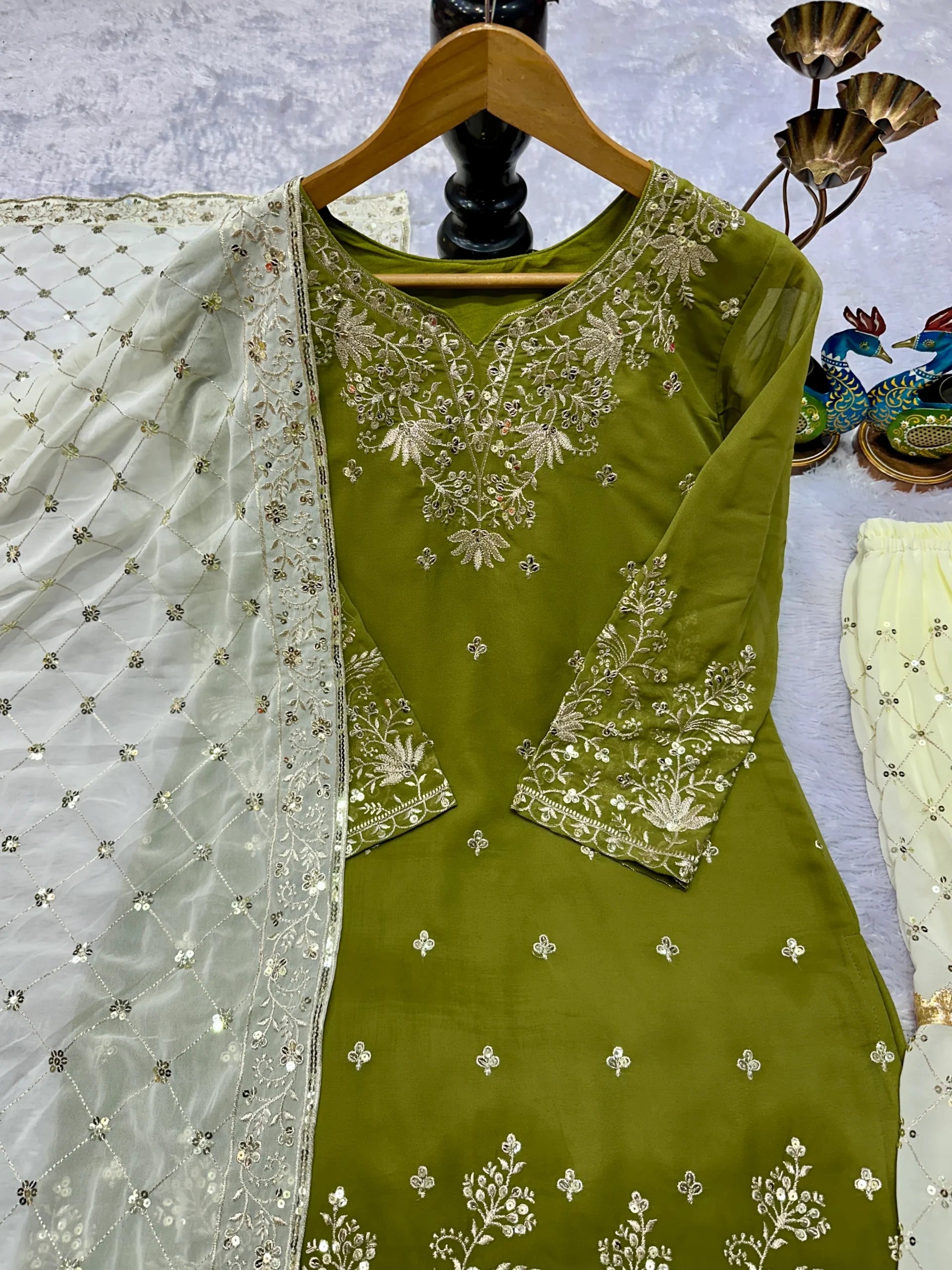 Eid Special Embroidered Georgette Sharara Set