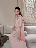 Embroidered Pink Silk Kurti Palazzo Set for Women-Elegant Ethnic Wear