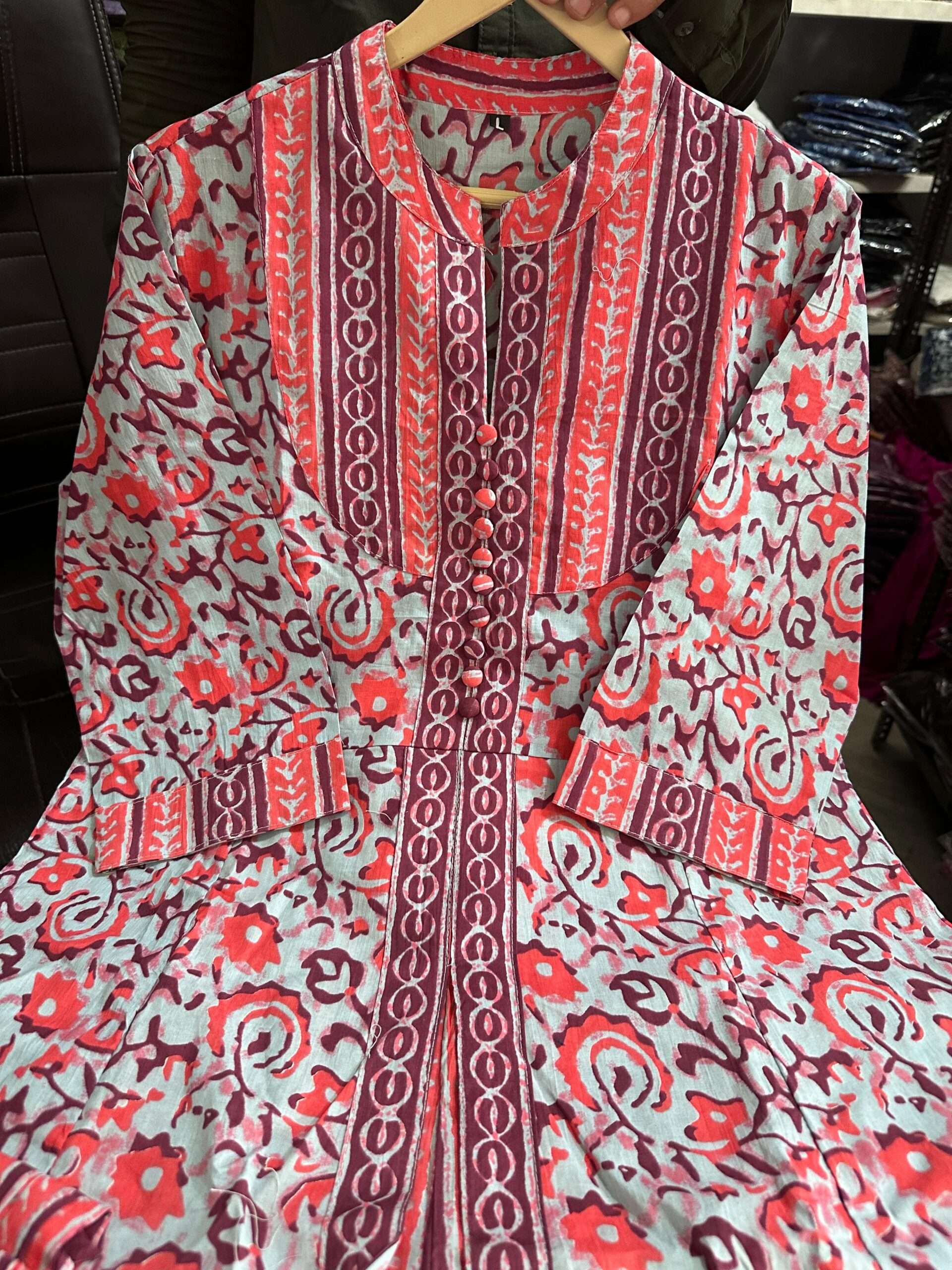 Crafted in cotton with intricate print work