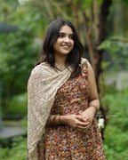 Stylish kurti with all-over Nack Printex work