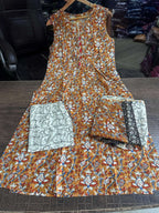 Stylish kurti with all-over Nack Printex work