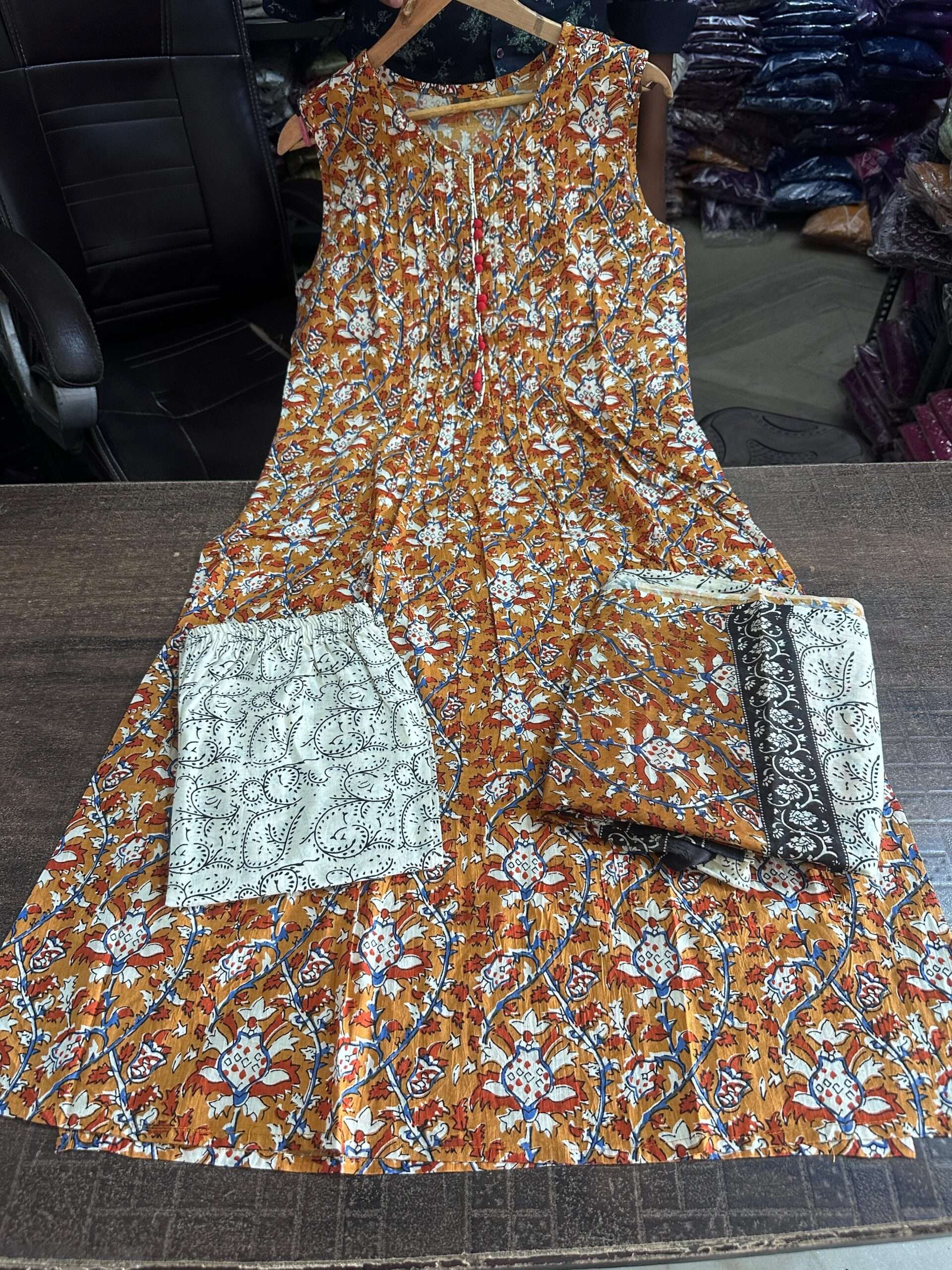 Stylish kurti with all-over Nack Printex work