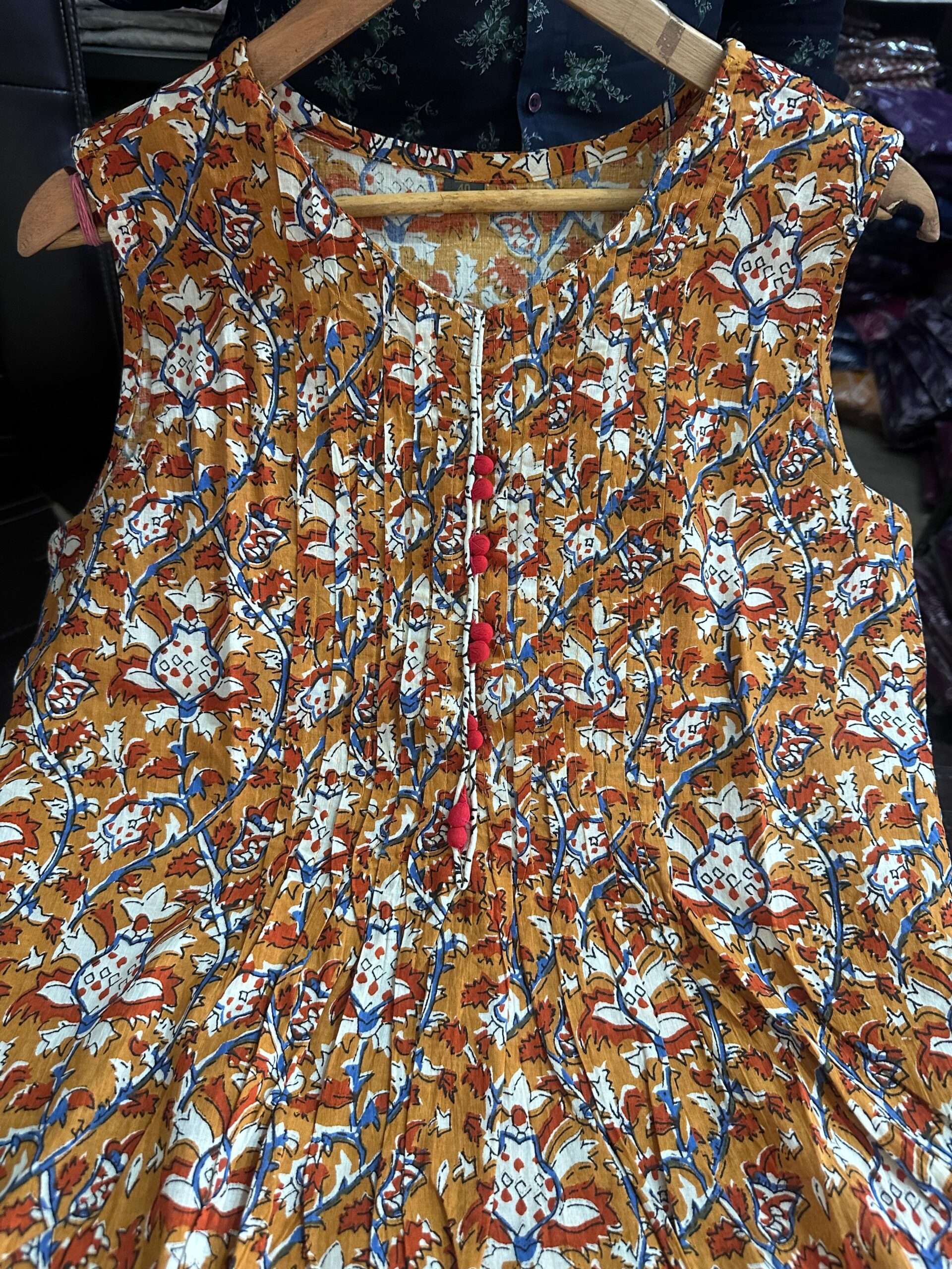 Stylish kurti with all-over Nack Printex work
