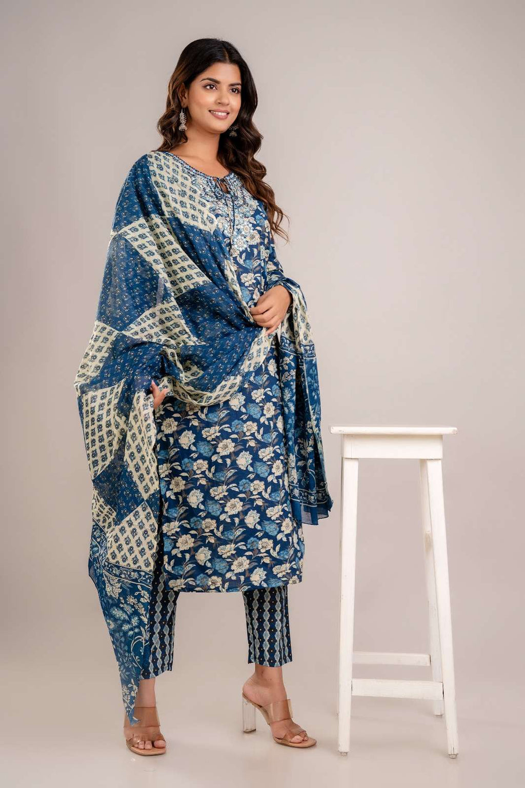 Daily Wear Cotton Kurti with Pocket Pant & Dupatta!