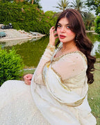 Elegant Party Gown with 3m Flair, Pant & Sequin Dupatta