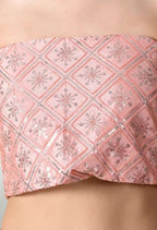 Peach Embroidered Bollywood Chiffon Saree - Subtle Elegance for Every Occasion