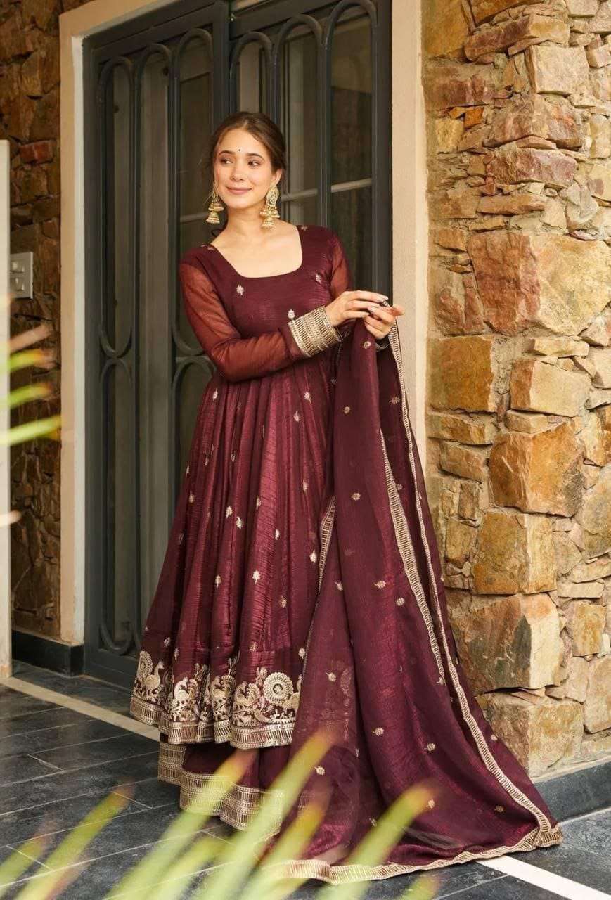 Royal Maroon Embroidered Sharara â€“ Gold Crazy Fabric, Sequin Detailing & Lace Dupatta