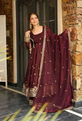 Royal Maroon Embroidered Sharara â€“ Gold Crazy Fabric, Sequin Detailing & Lace Dupatta