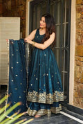 Blue Party Wear Sharara Suit â€“ Heavy Embroidery Sequin & Lace Detailing with Dupatta