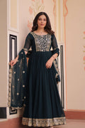 Rama Faux Blooming Gown – Zari Sequence Embroidery & Designer Lace Dupatta