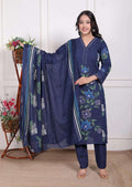 New Launch Cotton Schiffli Embroidered Kurti Pant Dupatta Set