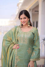 Trending Olive Green Kurti Sharara Designed for Modern Royalty Looks