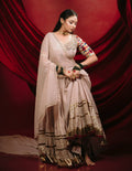 Ivory Mal Mal Cotton Mirror Work Choli Dupatta Flared Lehenga -Royal Garba Festive Look