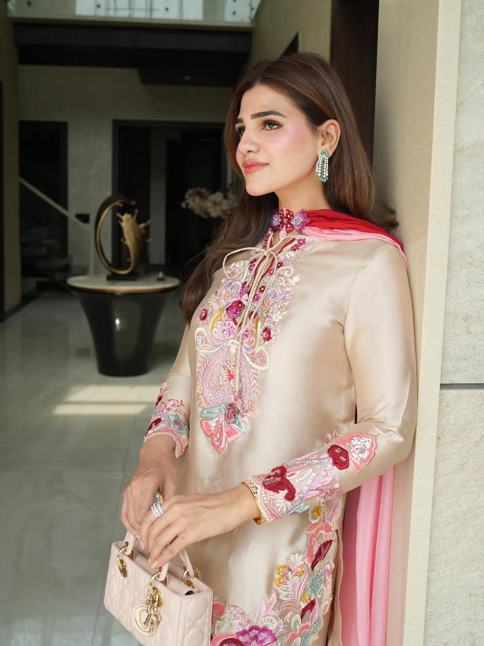 Elegant Farshi Salwar with Kurti & Dupatta for Wedding Guest Wear