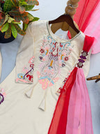 Elegant Farshi Salwar with Kurti & Dupatta for Wedding Guest Wear
