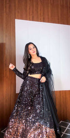 Luxury Velvet Lehenga Set – 3.25M Flair with Can-Can for a Royal Look