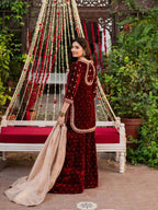 Designer Heavy Velvet Palazzo Set - Embroidered Party Wear with Dupatta