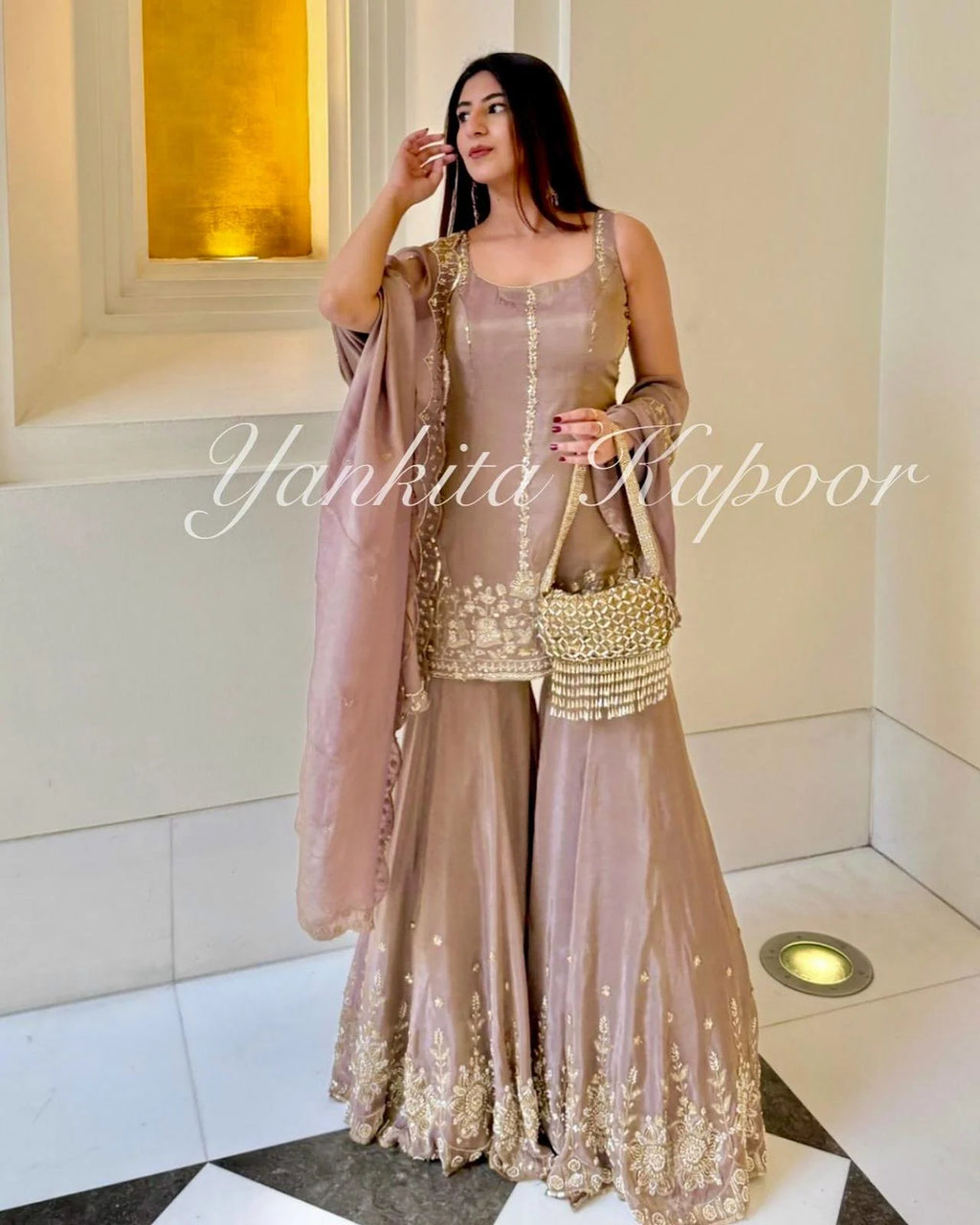 Designer Pastel Kurti Sharara Set â€“ Wedding & Party Special