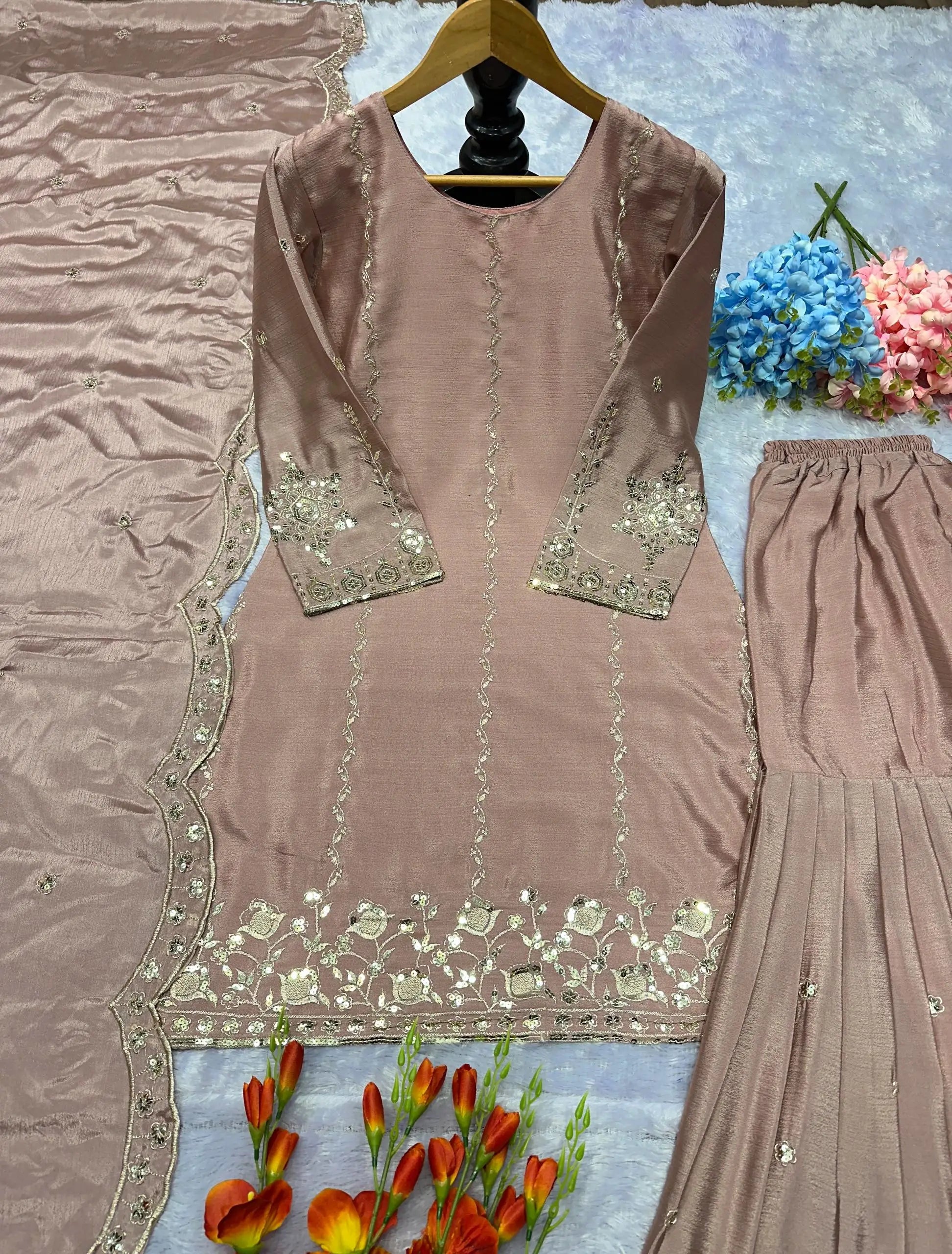 Designer Pastel Kurti Sharara Set â€“ Wedding & Party Special
