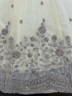 Elegant Cream Designer Anarkali Set with Sequins Embroidery